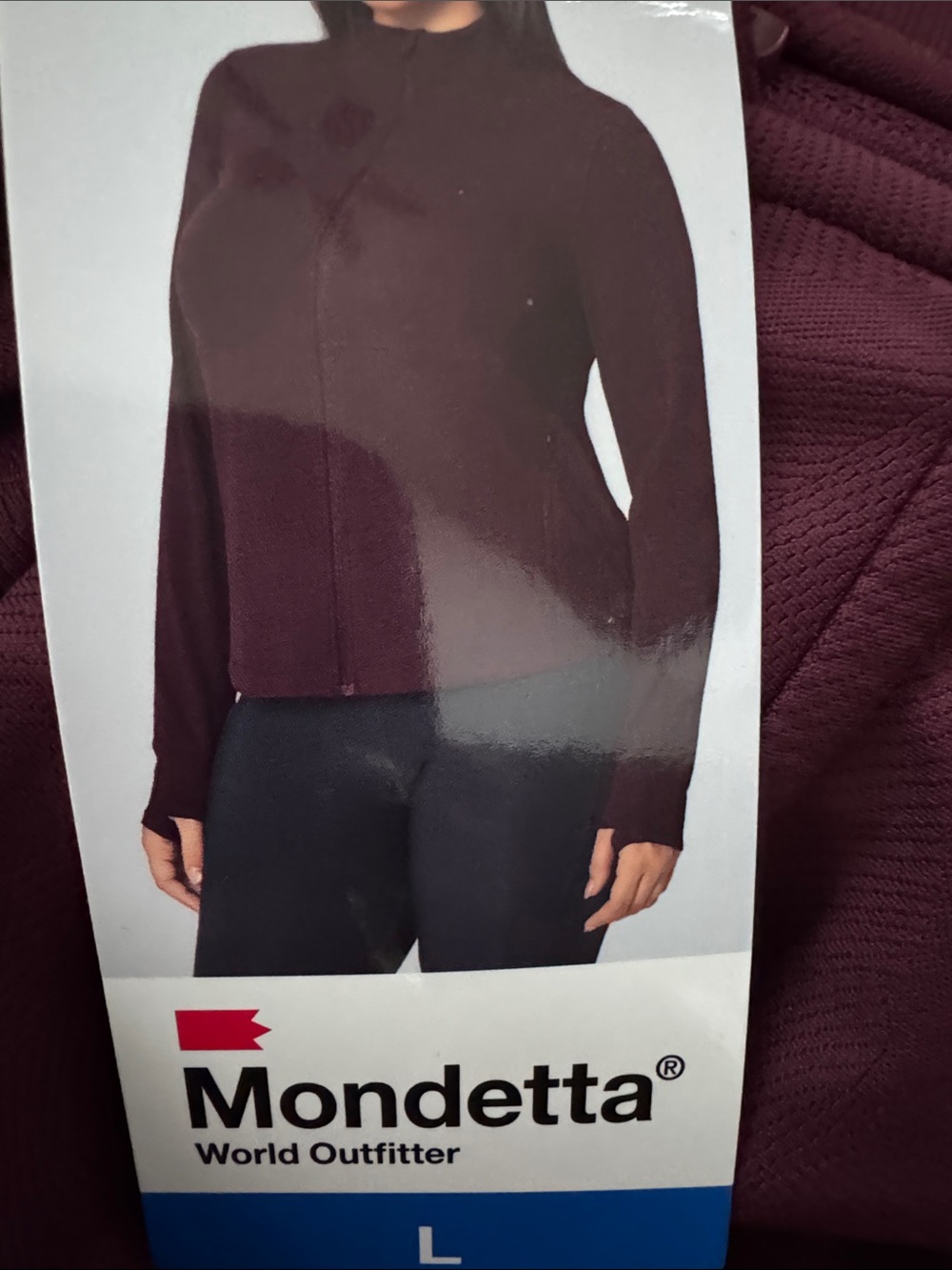 Mondetta Women's Deep Burgundy Zip-Front Turtleneck Sweater